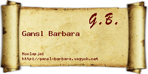 Gansl Barbara névjegykártya